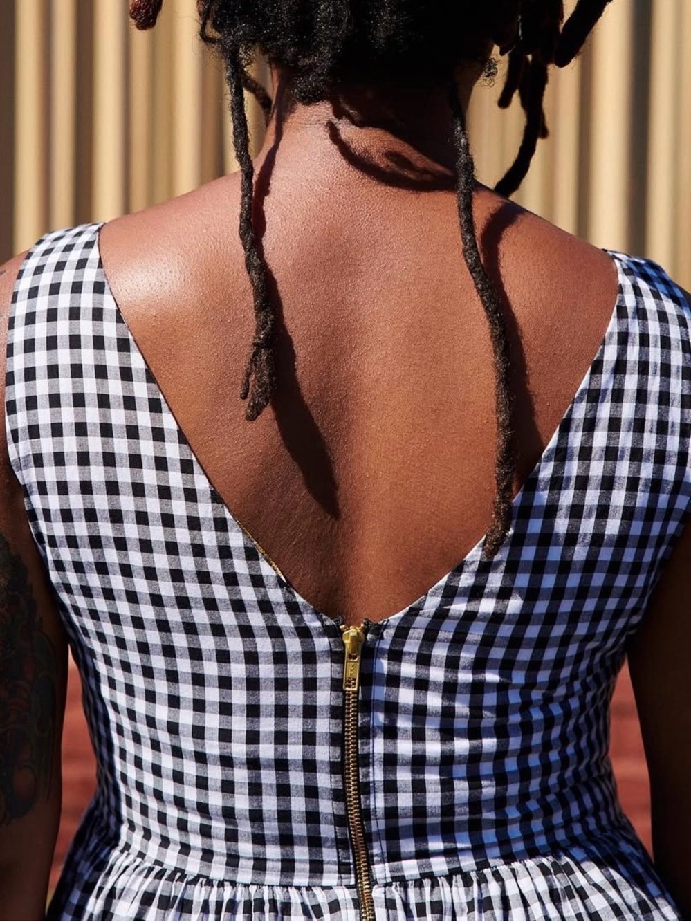 Tuesday of California Pinafore Dress in Black & White Gingham - Size Medium - Picture 3 of 10